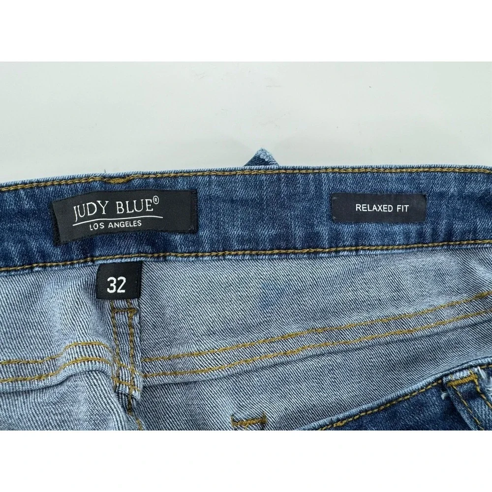 Judy Blue Angie Comfy Chic Mid Rise Relaxed Skinny‎ Cropped Jeans Size 32